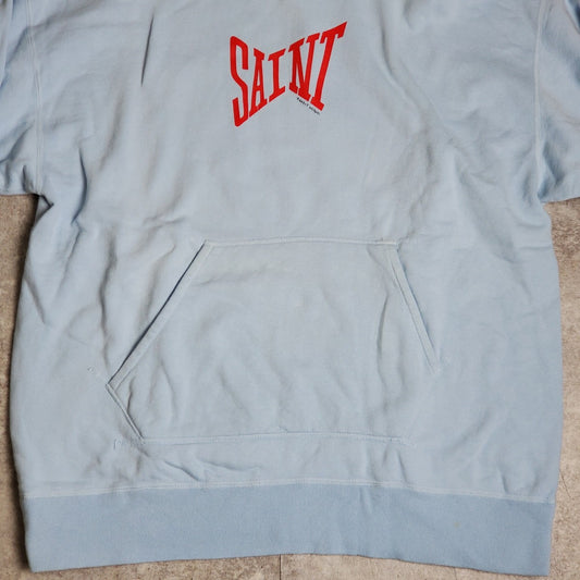SAINT MICHAEL 22SS Logo Cotton Hoodie Light Blue Size XL