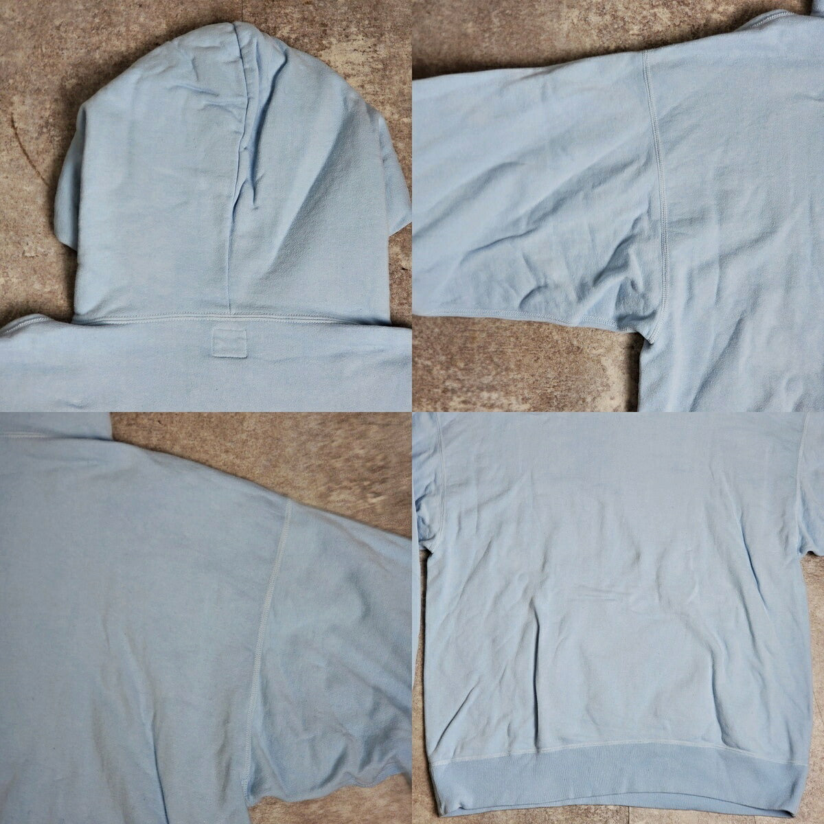 SAINT MICHAEL 22SS Logo Cotton Hoodie Light Blue Size XL