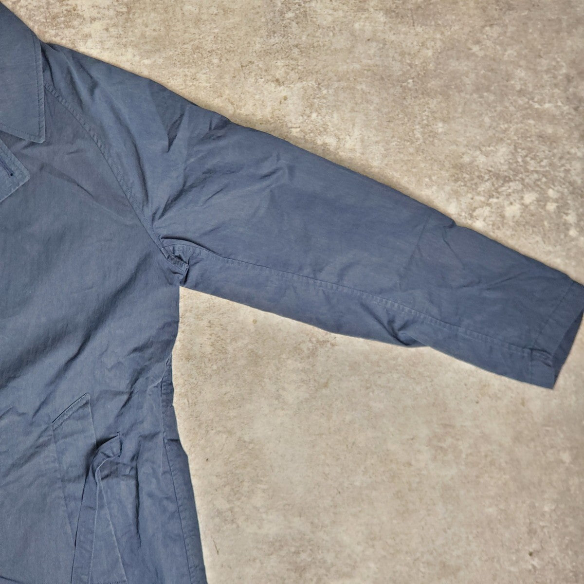 STILL BY HAND Navy Cotton Nylon Trench Half Coat Size 46