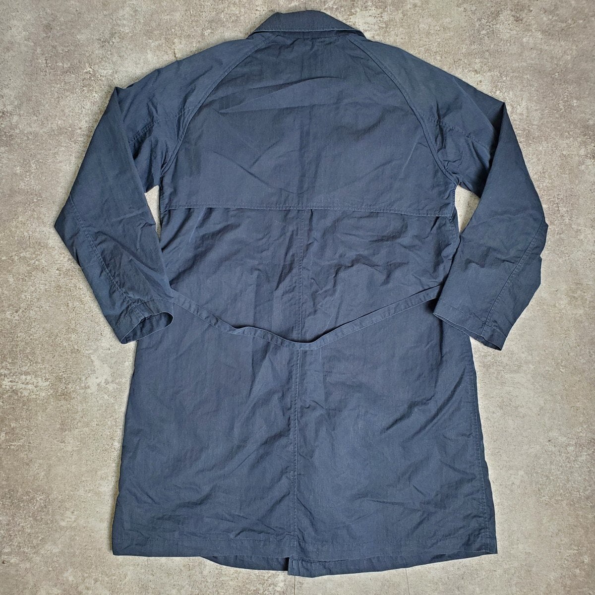 STILL BY HAND Navy Cotton Nylon Trench Half Coat Size 46