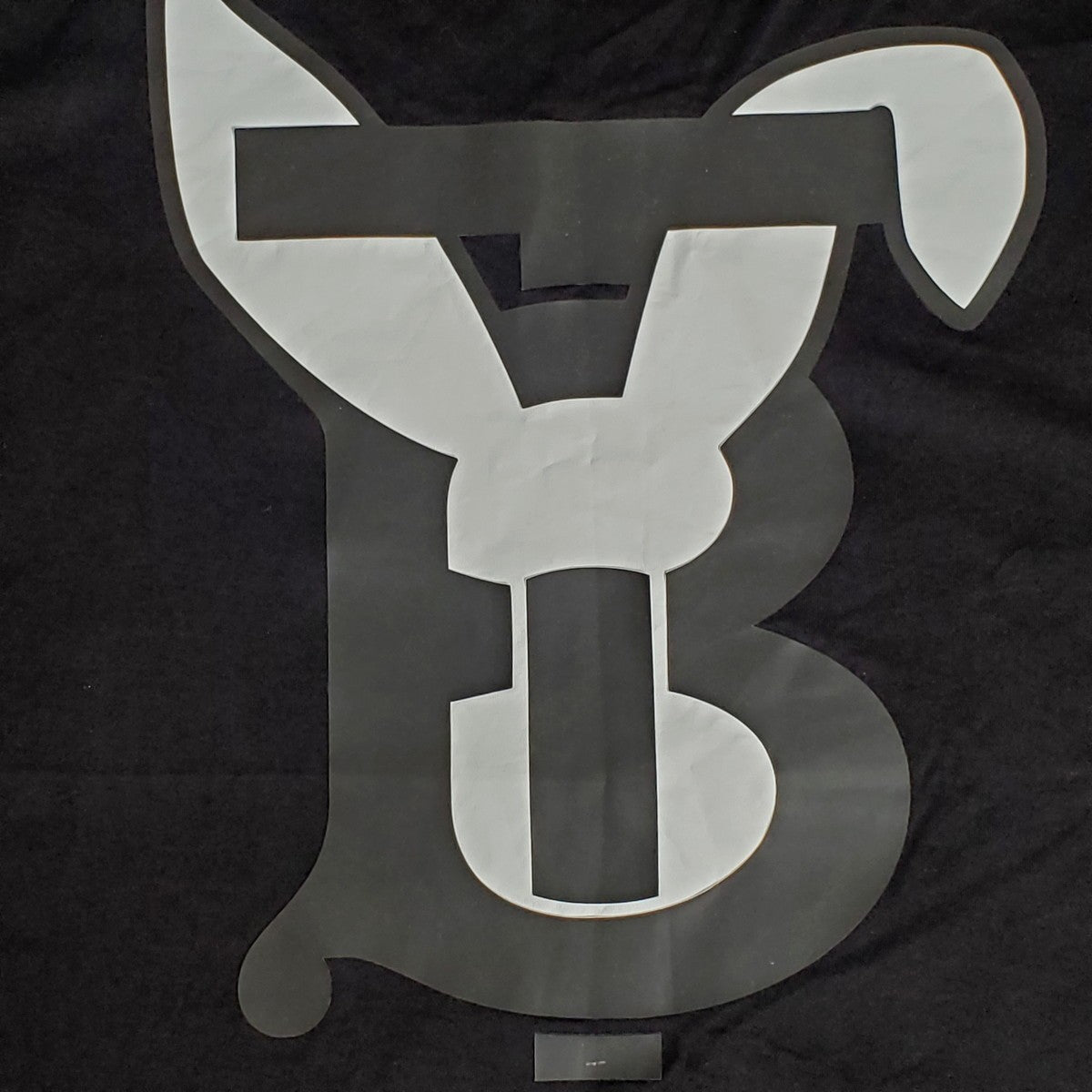 Burberry Rabbit Rubber Print T-Shirt Black Cotton Size L