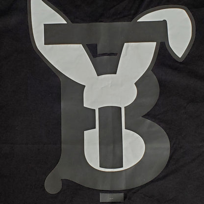 Burberry Rabbit Rubber Print T-Shirt Black Cotton Size L