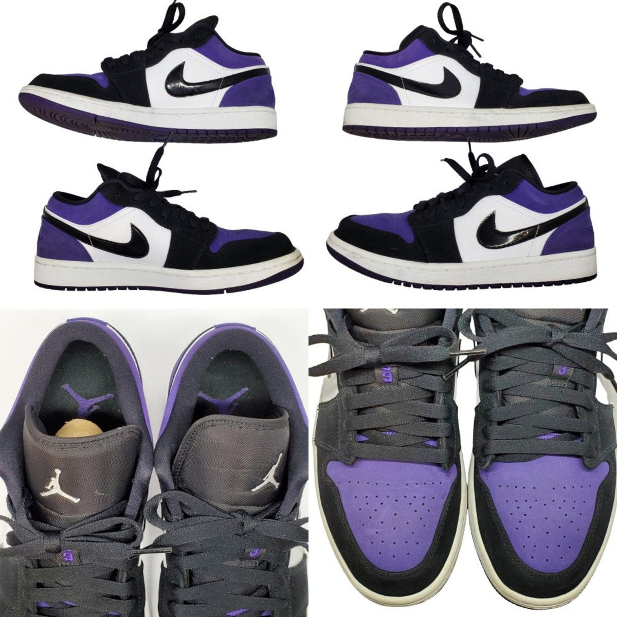 Nike Air Jordan 1 Low Court Purple Sneakers Size 27cm