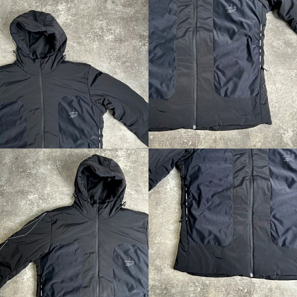 REEBOK KANGHYUK Hooded Padded Jacket Black Size M