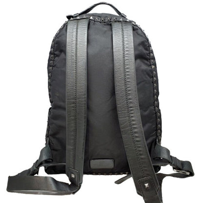 VALENTINO GARAVANI Black Rockstud Leather Nylon Backpack