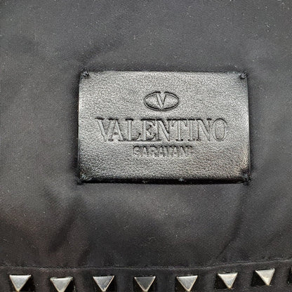 VALENTINO GARAVANI Black Rockstud Leather Nylon Backpack