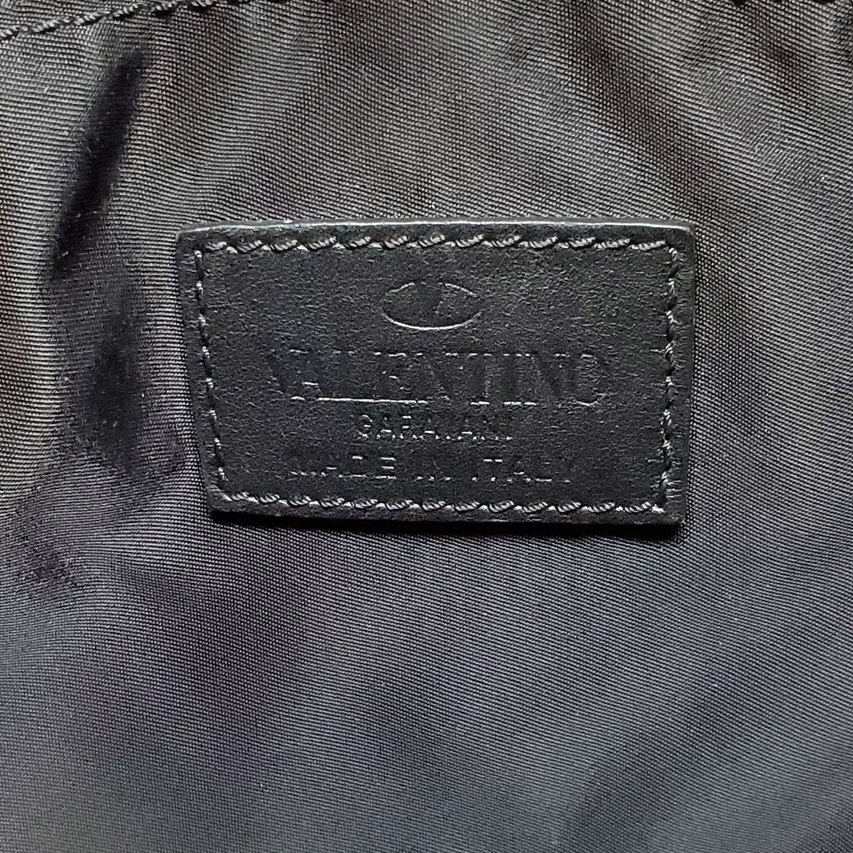 VALENTINO GARAVANI Black Rockstud Leather Nylon Backpack