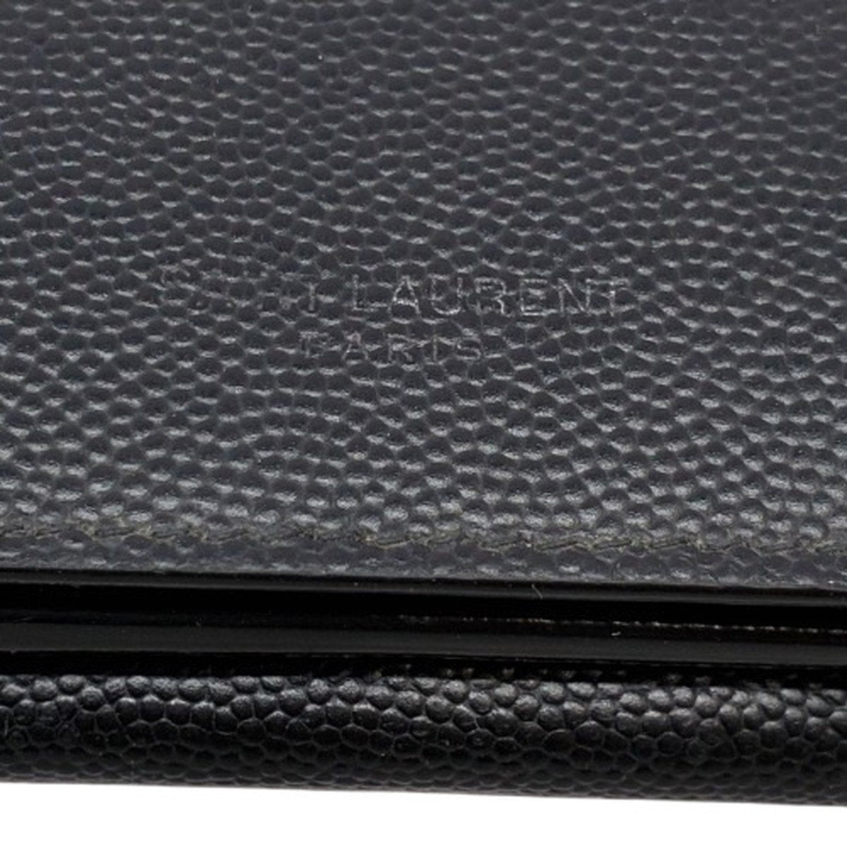 Saint Laurent Paris Black Caviar Leather