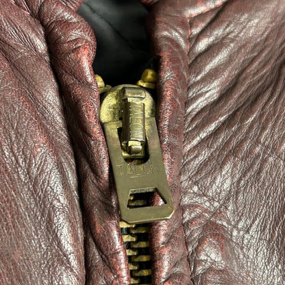 Unknown 70s-80s Vintage Burgundy Leather Jacket Size XL
