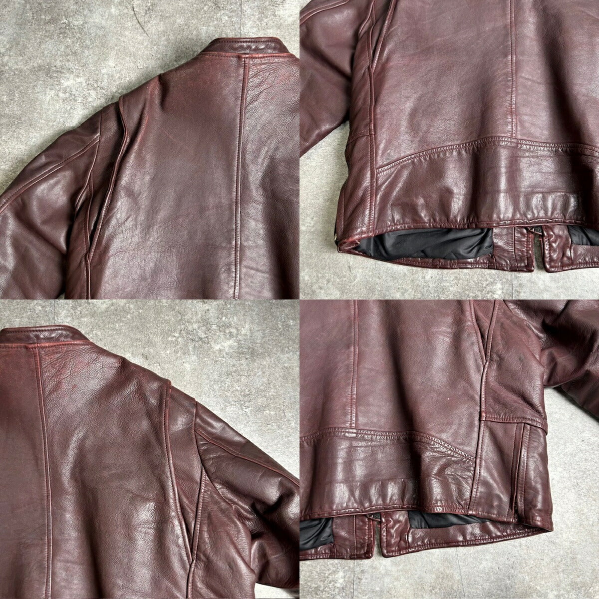Unknown 70s-80s Vintage Burgundy Leather Jacket Size XL
