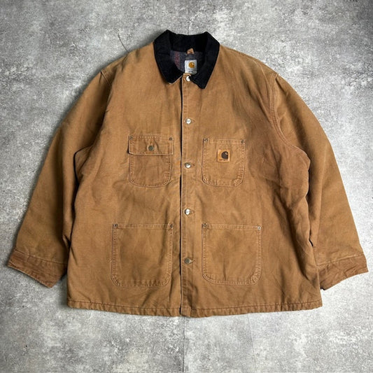 Carhartt 00s Brown Duck Blanket Lined Chore Jacket Size 2XL
