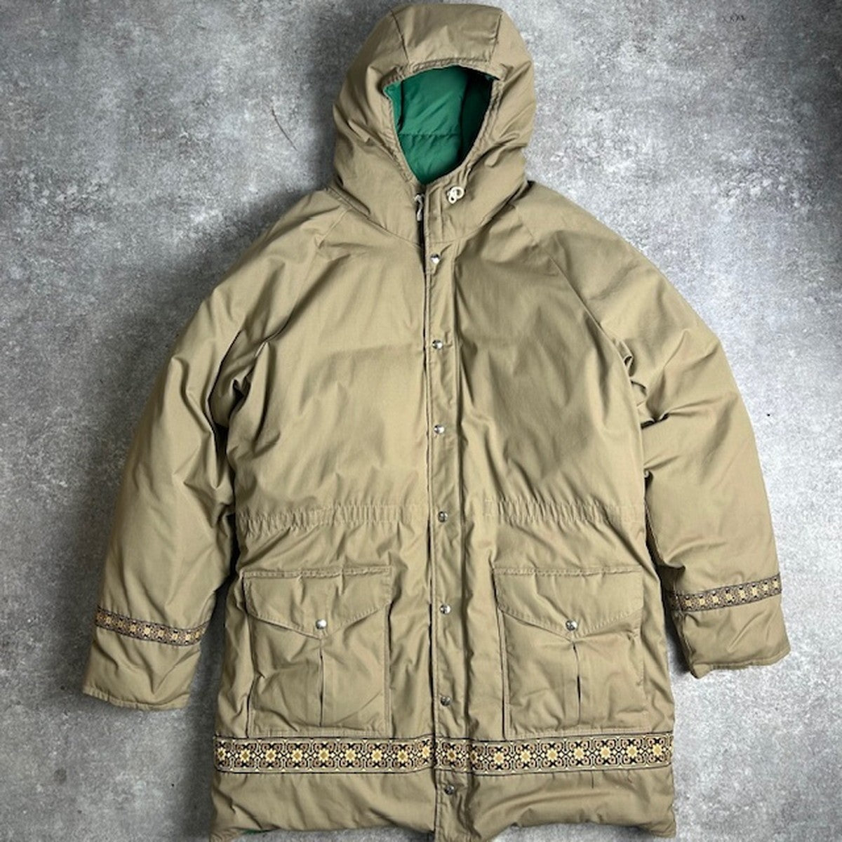 ITMXFLBPI 70s Tyrolean Tape Cotton Nylon Down Coat Size 2XL
