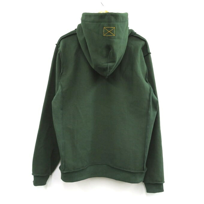 MLVINCE Heavyweight Embroidered Logo Green Hoodie Size L