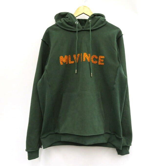MLVINCE Heavyweight Embroidered Logo Green Hoodie Size L