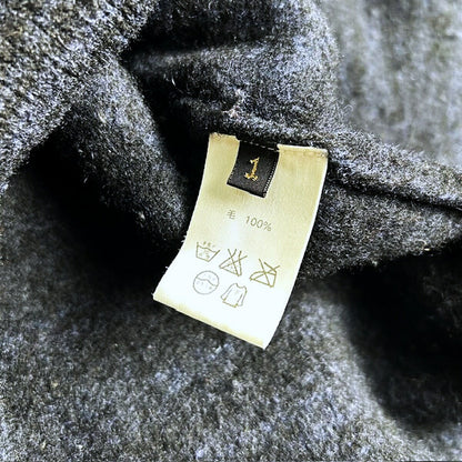 KAPITAL Wool Long Cardigan Coat Black Navy Size S