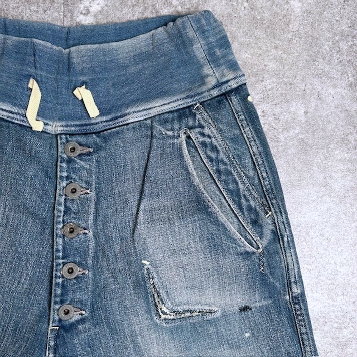 KAPITAL Prisoner Pocket Denim Shorts Blue Size M