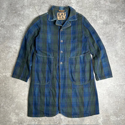 KAPITAL KIRO HIRATA Plaid Cotton Long Coverall Coat Size XS