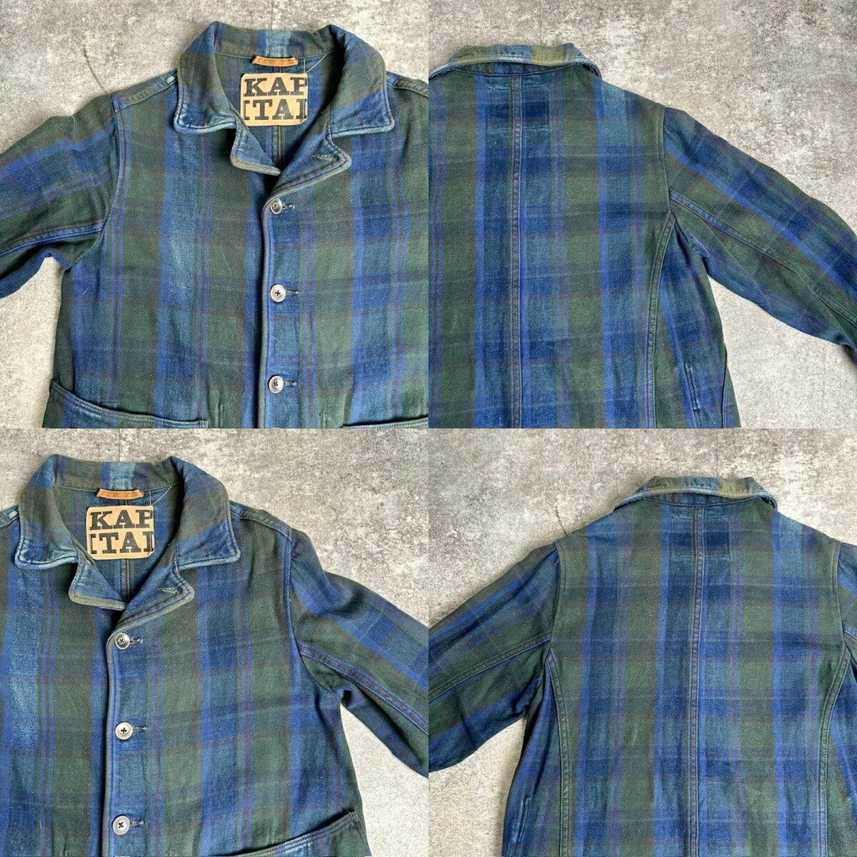KAPITAL KIRO HIRATA Plaid Cotton Long Coverall Coat Size XS