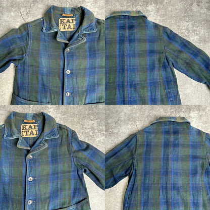 KAPITAL KIRO HIRATA Plaid Cotton Long Coverall Coat Size XS