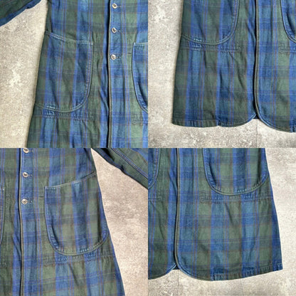 KAPITAL KIRO HIRATA Plaid Cotton Long Coverall Coat Size XS