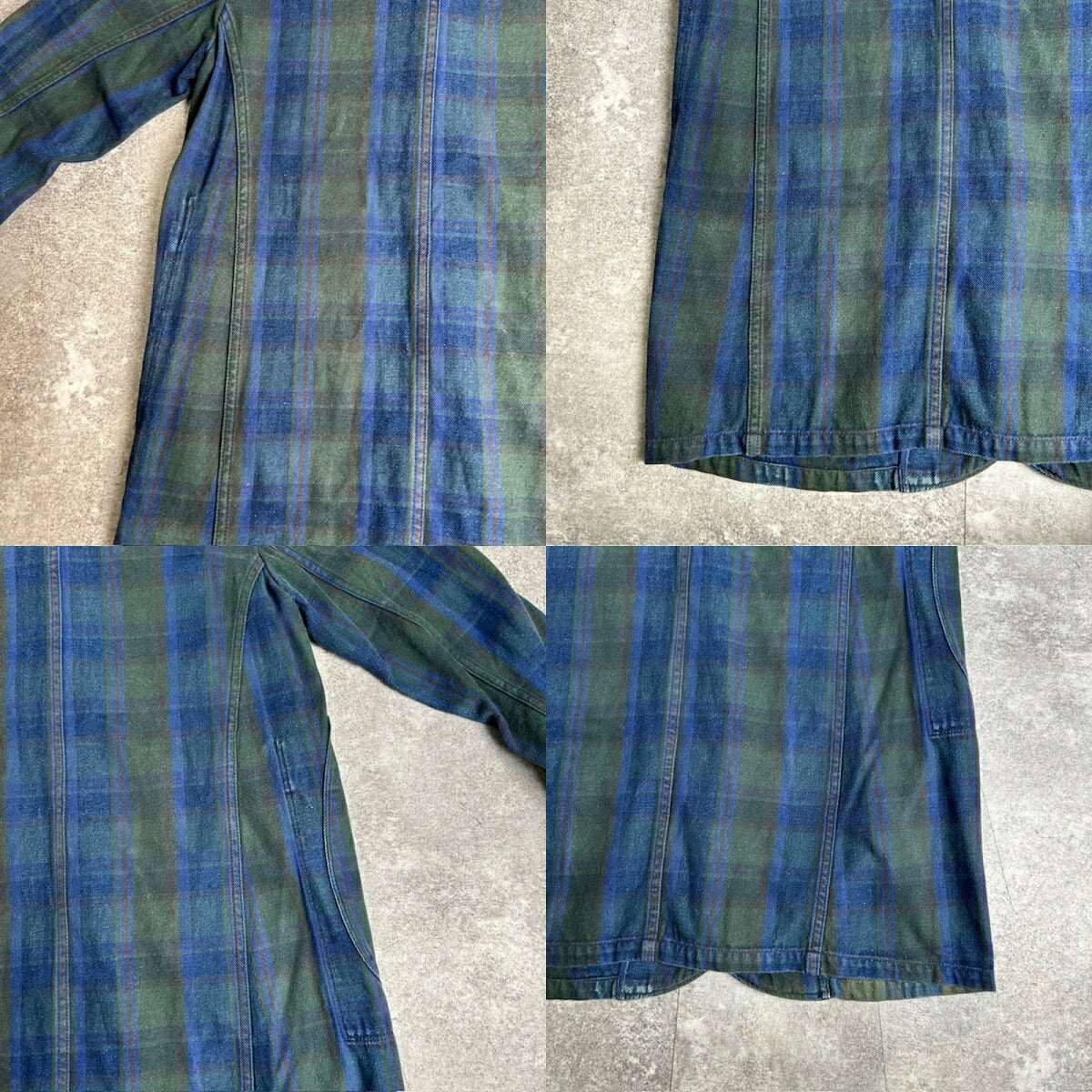 KAPITAL KIRO HIRATA Plaid Cotton Long Coverall Coat Size XS