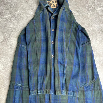 KAPITAL KIRO HIRATA Plaid Cotton Long Coverall Coat Size XS