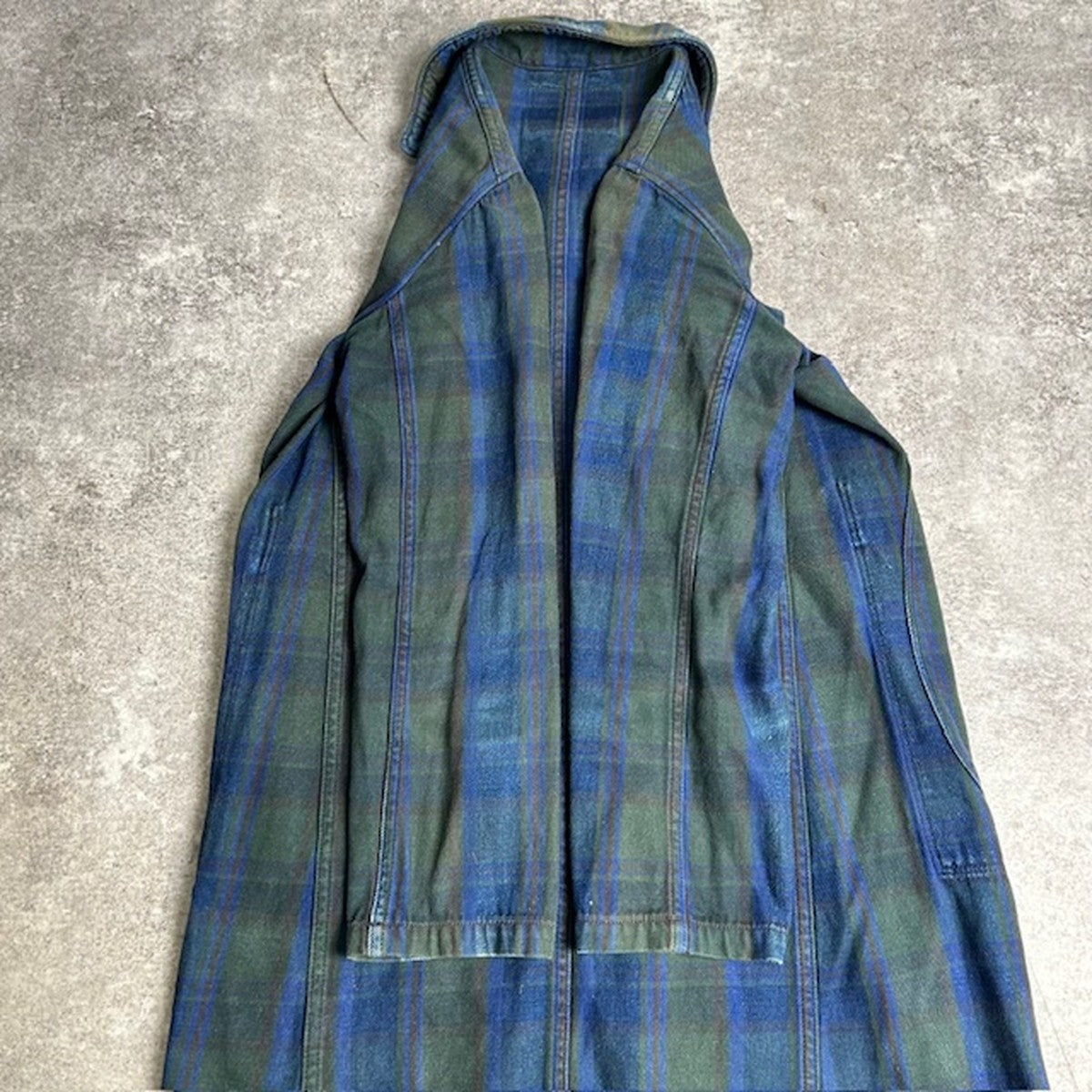 KAPITAL KIRO HIRATA Plaid Cotton Long Coverall Coat Size XS