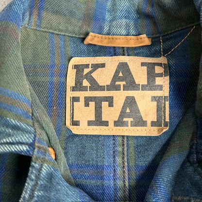 KAPITAL KIRO HIRATA Plaid Cotton Long Coverall Coat Size XS