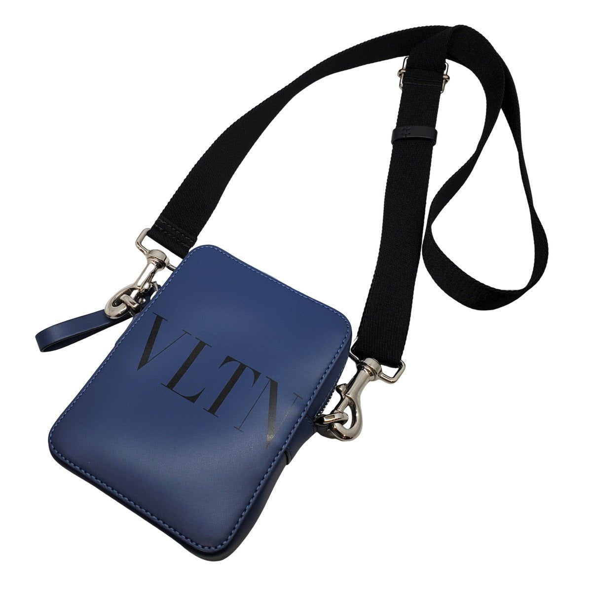 VALENTINO GARAVANI VLTN Leather Small Crossbody Bag Navy