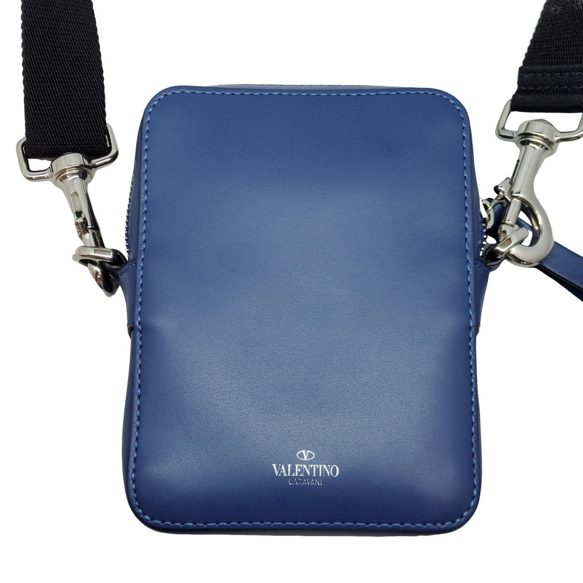 VALENTINO GARAVANI VLTN Leather Small Crossbody Bag Navy