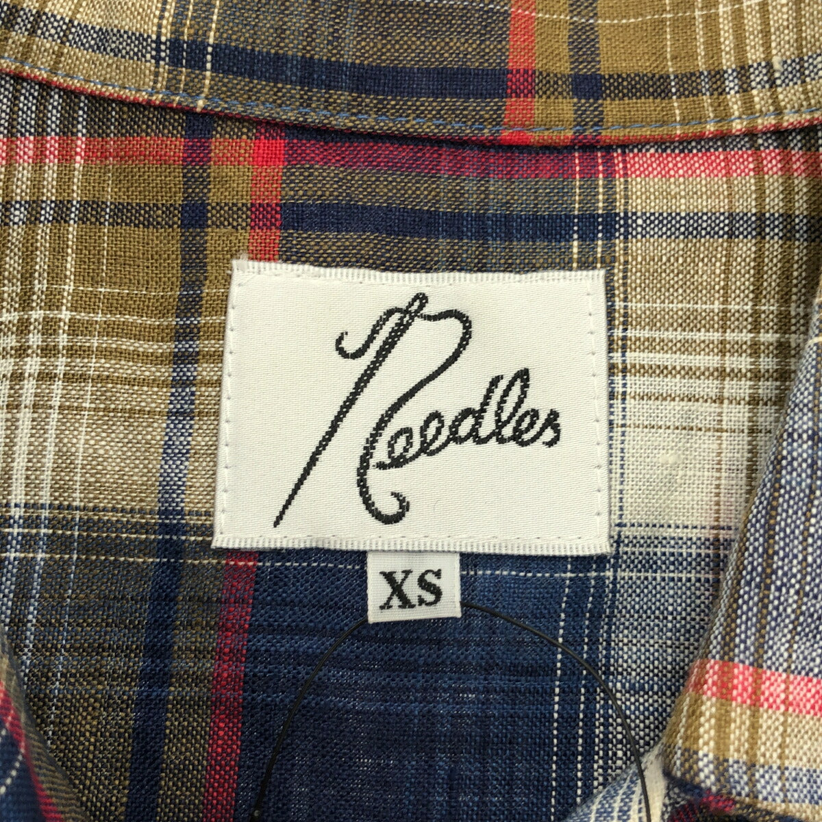 Needles Cut-off Check Pattern Long Sleeve Shirt Size XS