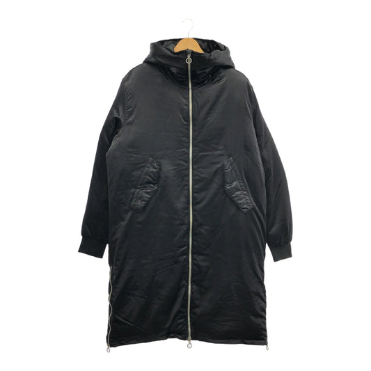 ZARA MAN Polyester Zip-Up Padded Long Coat Black Size M
