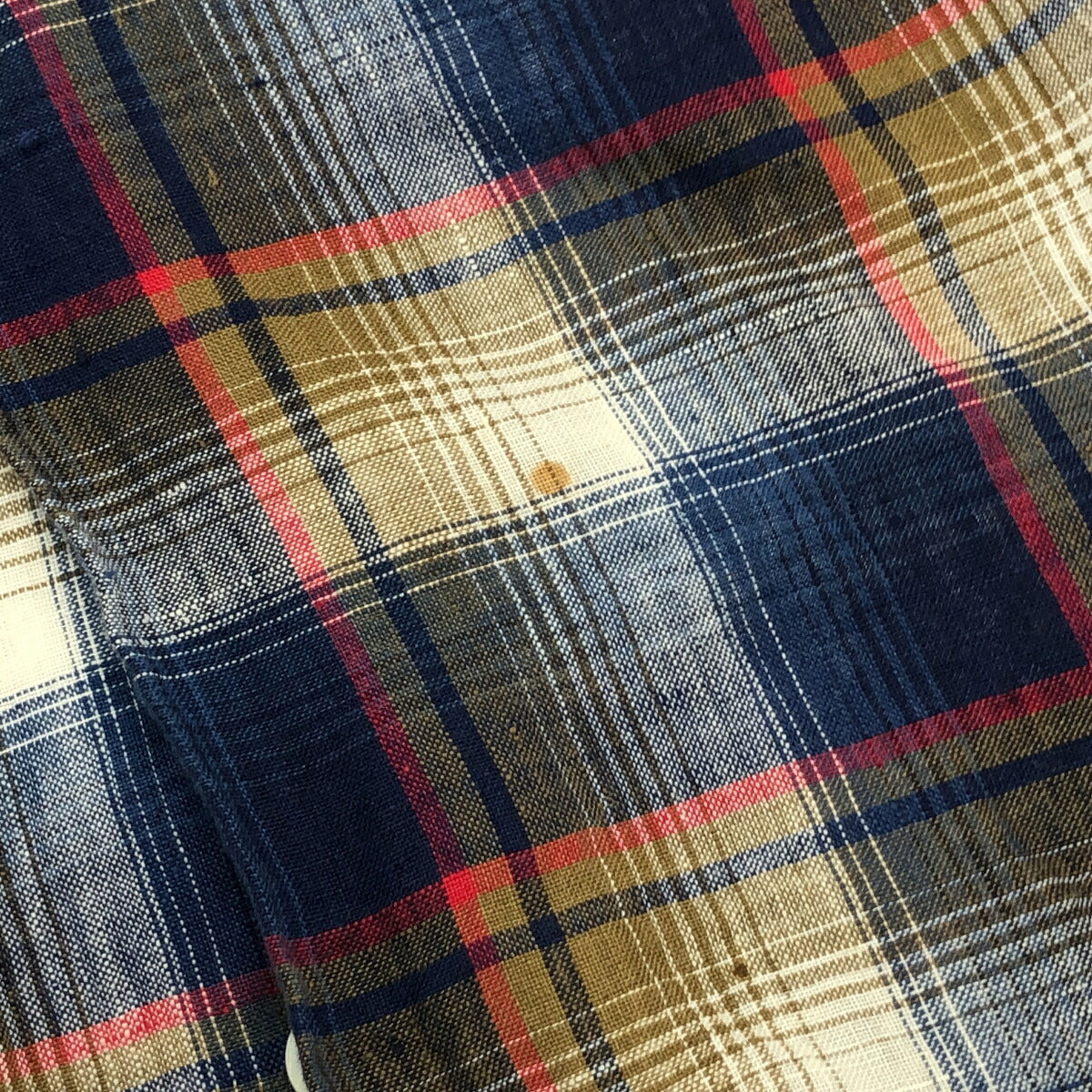 Needles Cut-off Check Pattern Long Sleeve Shirt Size XS