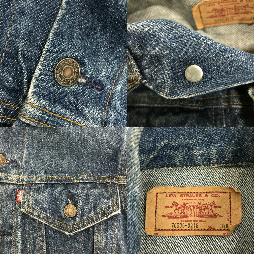 Levi's 80s 3rd Type 70506 Blue Denim Jacket Size 34