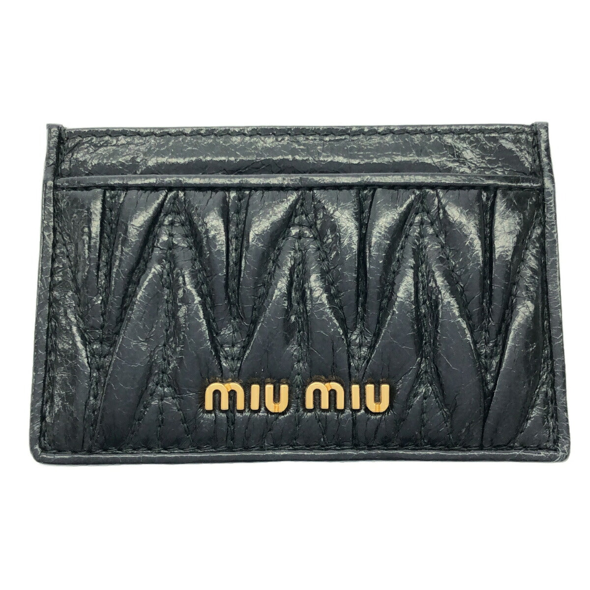 MiuMiu Matelassé Logo Card Holder ONE SIZE Card Case Size ONE SIZE