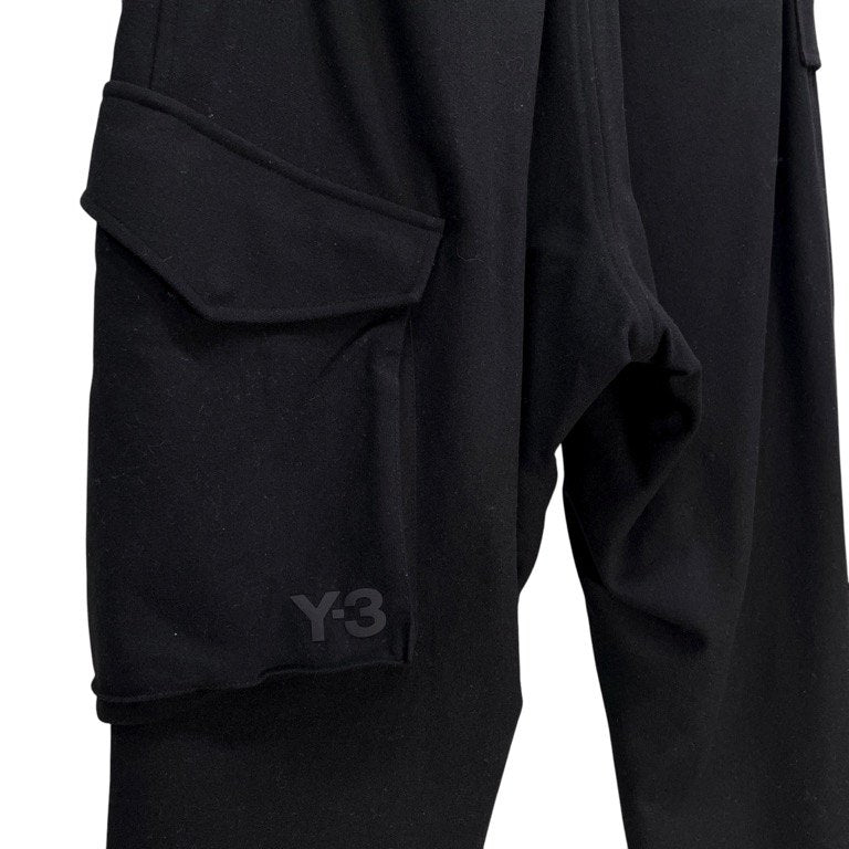 Y-3 Black Classic Wool Flannel Cargo Pants Size M