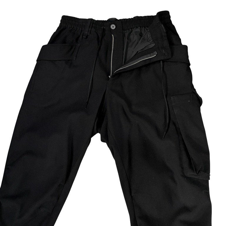Y-3 Black Classic Wool Flannel Cargo Pants Size M