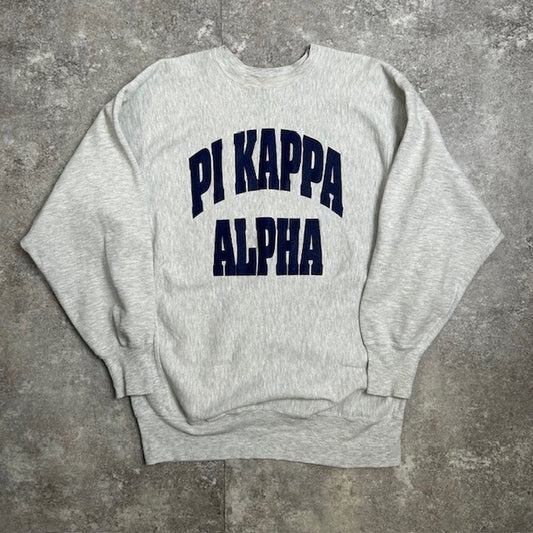 Champion 90s Pi Kappa Alpha Reverse Sweatshirt Gray Size XXL