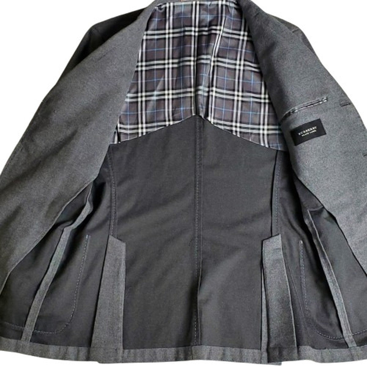 Burberry Black Label Gray Cotton Blend Suit Jacket Size XS