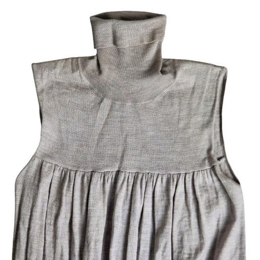 Maison Martin Margiela Turtleneck Pleated Dress Gray Size M