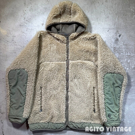 patagonia 00s Rhythm Pile Fleece Hoodie Retro Khaki Size M