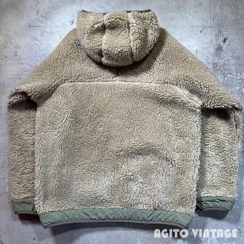 patagonia 00s Rhythm Pile Fleece Hoodie Retro Khaki Size M