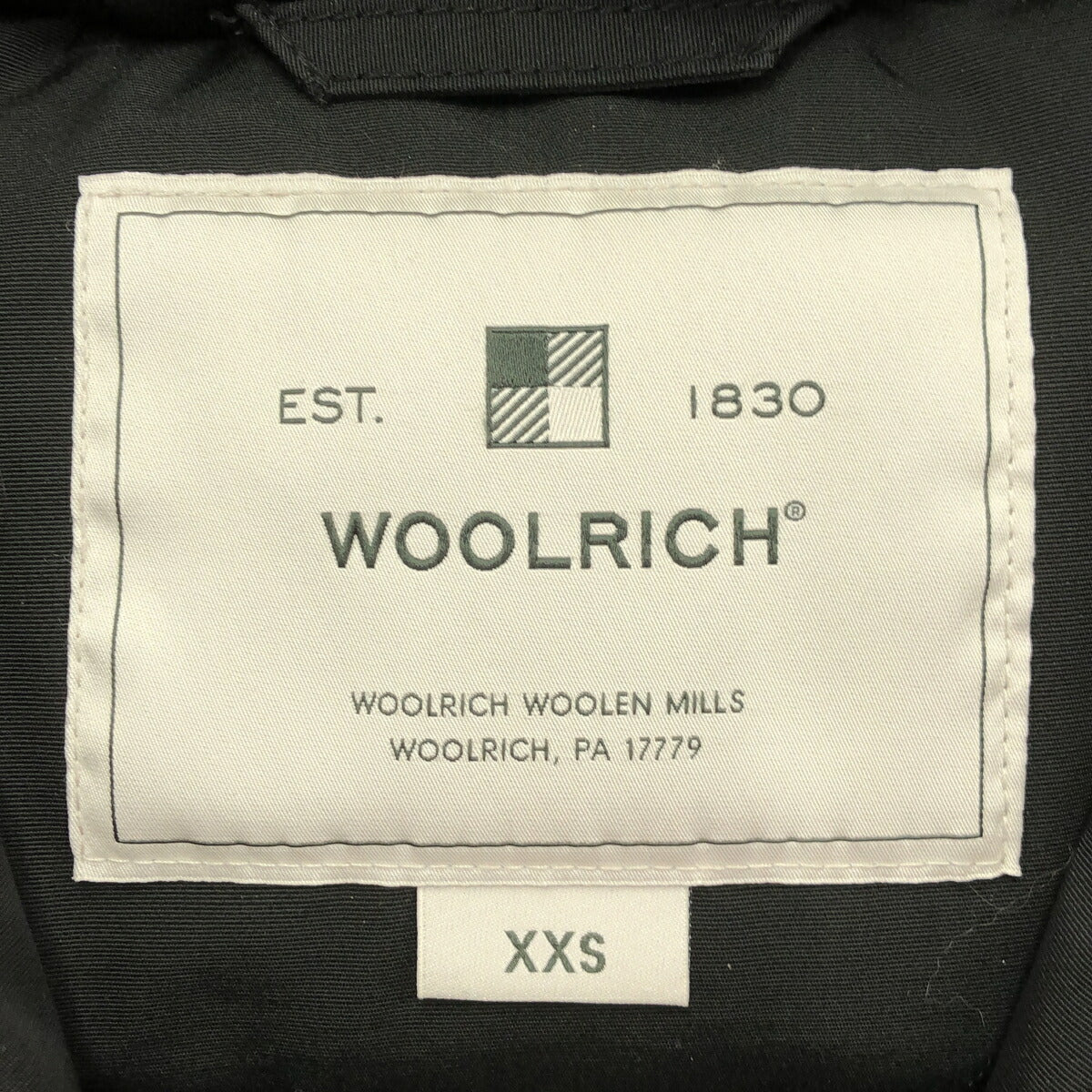 WOOLRICH Arctic Parka Down Jacket Fur Trim Black Size XXS