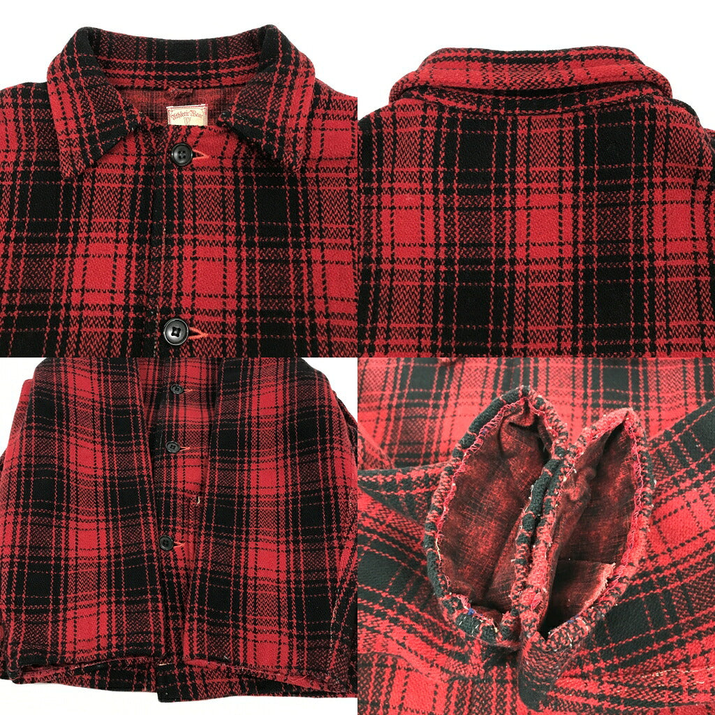 WAREHOUSE Wool Hunting Jacket Red/Black Size 38