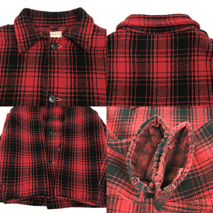 WAREHOUSE Wool Hunting Jacket Red/Black Size 38
