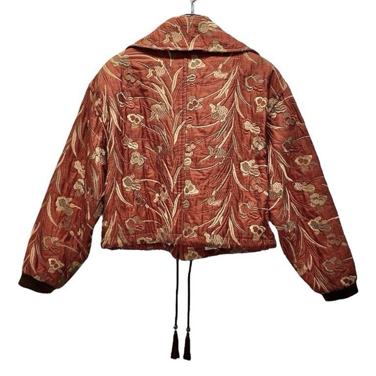 LUNA MATTINO 80s/90s Silk Embroidered Jacket Orange Size M