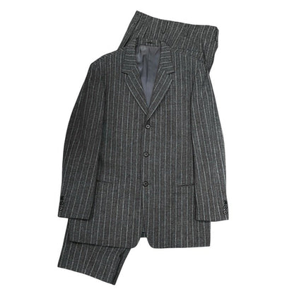Y's for men 90s Gray Stripe Wool Tweed Suit Size 48R