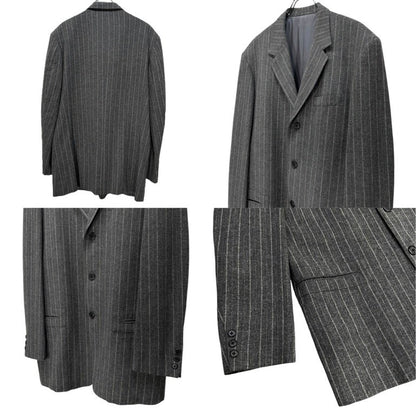 Y's for men 90s Gray Stripe Wool Tweed Suit Size 48R
