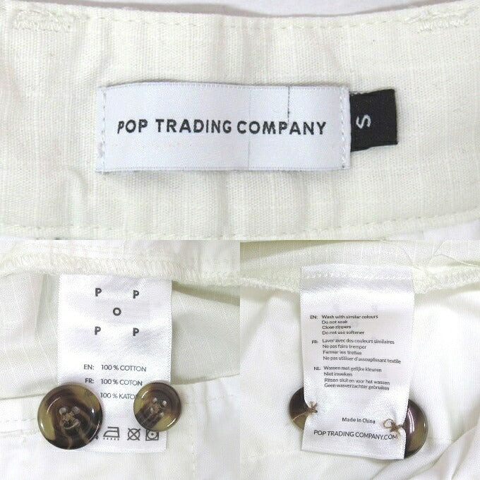 POP TRADING COMPANY 2-Tuck Cotton Straight Pants Size S