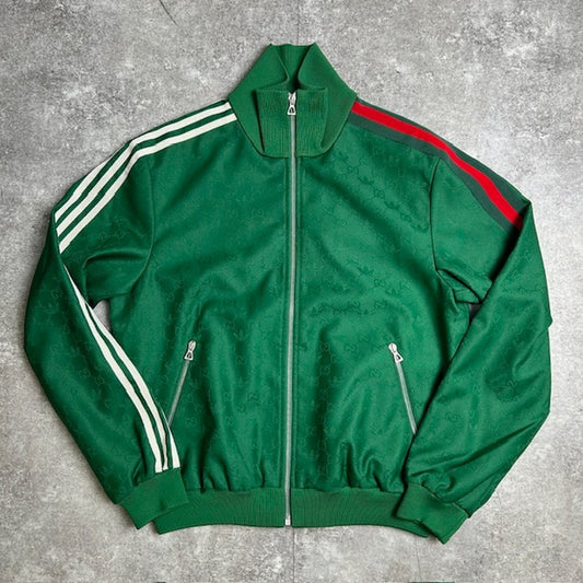 Gucci x adidas Green GG Trefoil Jacquard Track Size 50